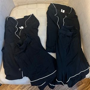 SET OF 2Pairs:Nordstrom Lounge Top/Shorts.Women's XL Black Stretch.PullOn shorts